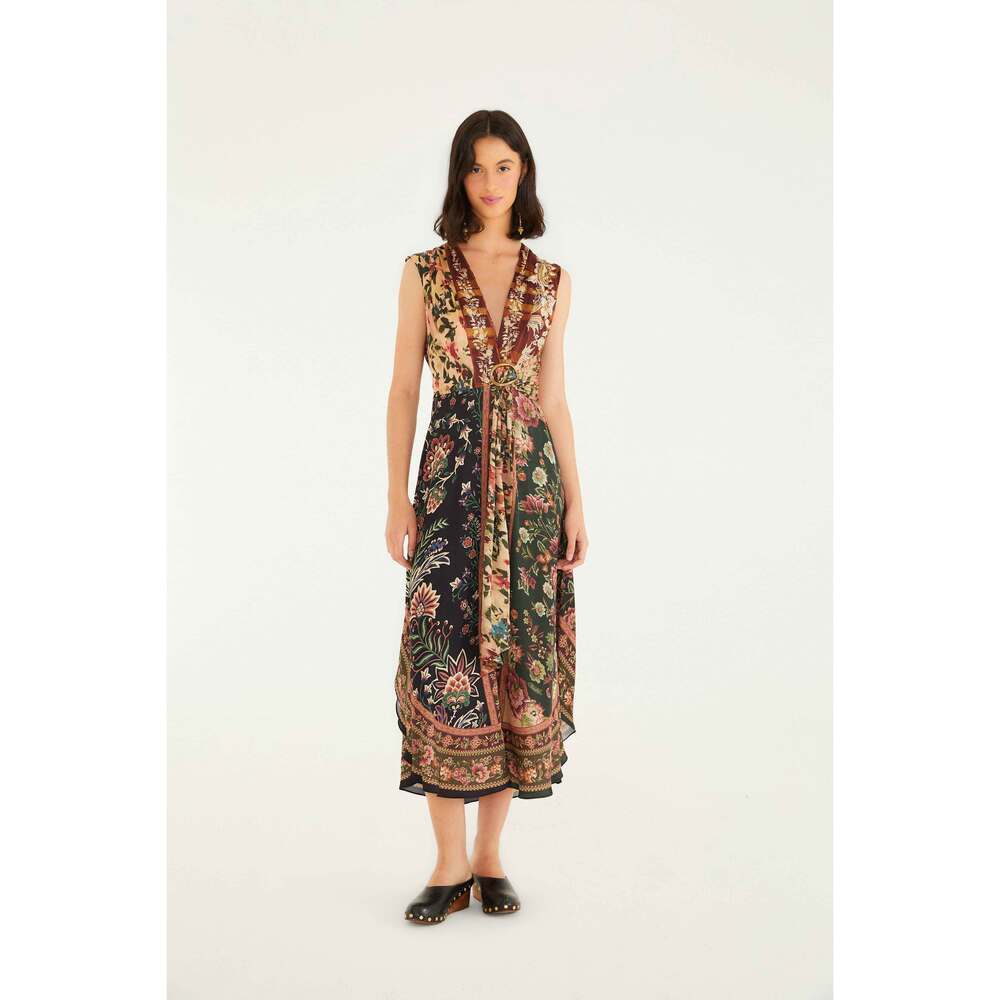 Mixed Winter Garden Lenzing™ Ecovero™ Viscose Sleeveless Maxi Dress